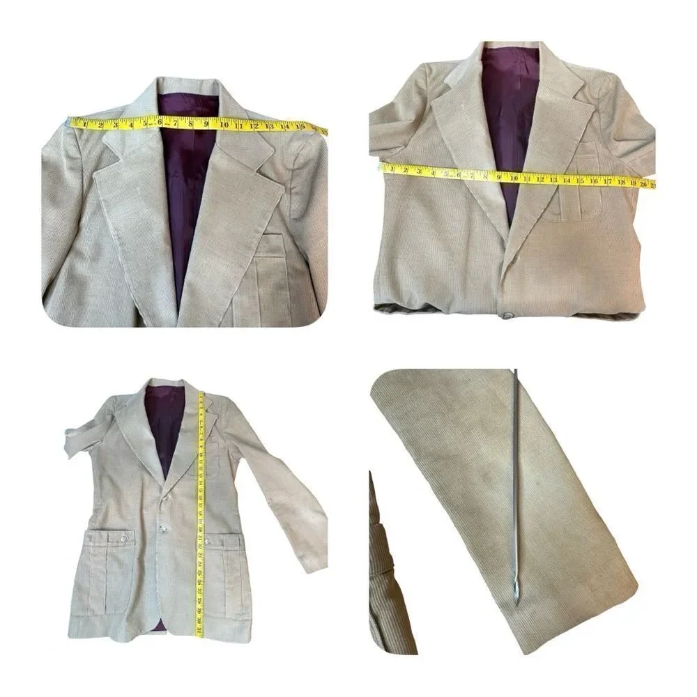 THE GREAT AMERICAN CLOTHING COMPANY Vintage Tan Corduroy Suit 42